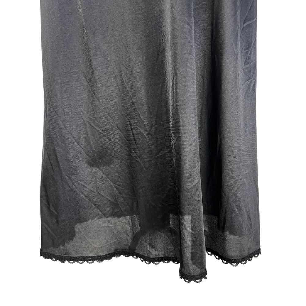 Vintage Warner’s Black Nylon Slip Dress 36 Perfect Measure Midi Nightgown - Picture 5 of 7